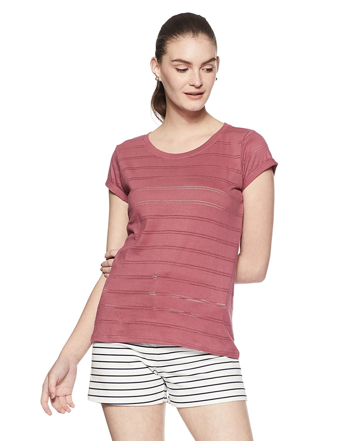 People Women's Plain Regular Fit Top